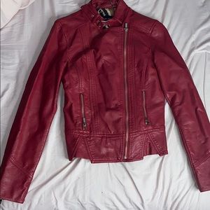 Red leather jacket